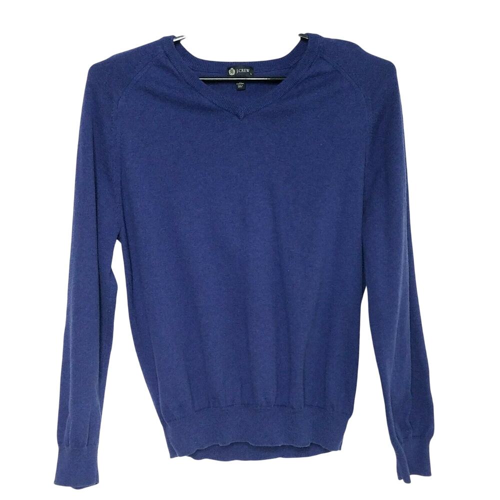 Mens J crew Vneck Sweater Cotton Cashmere Blend L